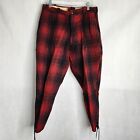 Vintage Hunting Pants Red Black Buffalo Plaid Wool Tie Ankle No Brand Size Tags