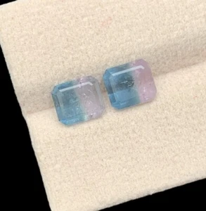 2.78 CRT Bicolor Tourmaline Pair Natural Earth Mined Unheated Faceted - Picture 1 of 6