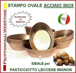 FORME OVALI STAMPI PASTICCIOTTI PER DOLCI O SALATI ARTIGIANALI ACCIAIO INOX - Picture 1 of 1