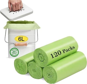 Mini bolsas de basura compostables pequeñas de 120 unidades, bolsas de basura compostables pequeñas de 1,2 galones, pequeñas - Imagen 1 de 7