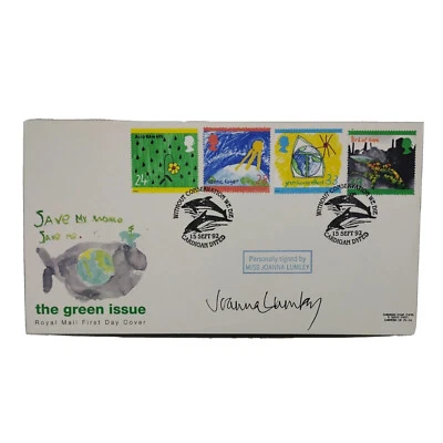 Joanna Lumley Signed 1992 First Day Cover The Green Issue Chapman Inveresk FDC - Image 1 of 4