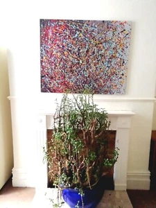 Original Artwork Jackson Pollock Style Abstract Painting 80cm x 100cm - Picture 1 of 2