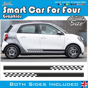 Coche inteligente PARA CUATRO rayas laterales calcomanías pegatinas gráficos GRATIS P&P 037 - Imagen 1 de 5