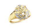 Diamond Set Lion Ring 9ct Yellow Gold