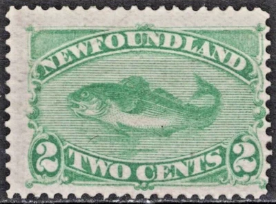 NEWFOUNDLAND:1880-96 SC#46 MHOG Fish AP1164 - Image 1 of 2