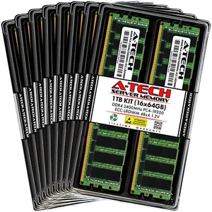 1TB 16x 64GB PC4-2400 LRDIMM ASUS RS520-E8-RS12-E V2 RS720Q-E8-RS8-P Memory RAM - Picture 1 of 5