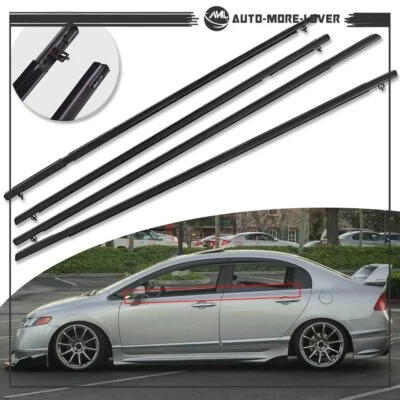 For 2006-2011 Honda Civic Car 4X Weather Strip Window Moulding Trim Seal Belt - Image 1 of 4