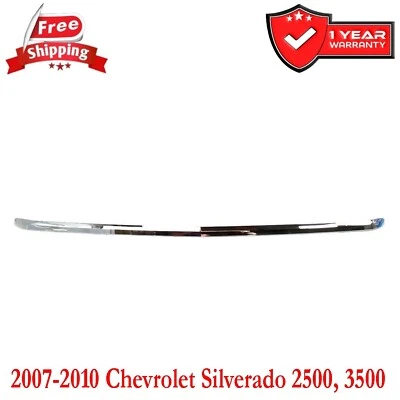 Hood Molding For 2007-2010 Chevrolet Silverado 2500 3500 Upper Chrome Foto 1 de 4