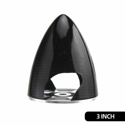Carbon Fiber Spinner 3inch/76mm Black For Electric RC Airplane W/Aluminum Plate - Image 1 of 4