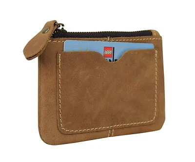 Vagarant Traveler Full Grain Leather Card Cash Coin Zipper Holder B196 - Image 1 of 3
