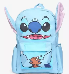Neu mit Etikett Loungefly Disney Park World Lilostich 3D Ohren Kokosnussgetränk Nylon Rucksack - Bild 1 von 5