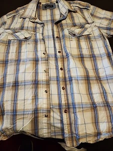 7 Rauten große bestickte Kurzarm Hemd Druckknöpfe Western Style - Bild 1 von 15