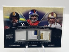 2008 Upper Deck Premier Trios Patch Bradshaw/Manning/Smith 23/75