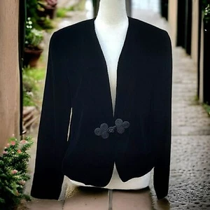 VTG Amanda Fielding Classy Velvet Blazer Elegance & Modern Sophistication Sz 10 - Picture 1 of 5