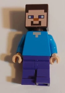 Lego Minecraft Steve Minifigur blaues Shirt lila Beine - Bild 1 von 5