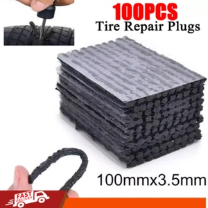 100x Tire Repair Plugs Car Tire Puncture Recovery Tyre Tubeless Seal Plug Strip - Picture 1 of 14