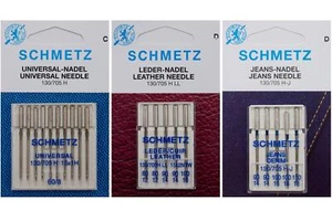 20 Schmetz Nadeln für Nähmaschine (Universal 60 / Leder 80-100 / Jeans 90-110) - Bild 1 von 1