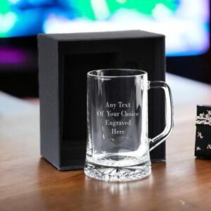 Personalised Engraved Glass Beer Stein with Any Message for Any Occasion BBTNK-1