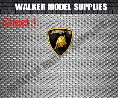1:18 - 1:24 Scala (3xA4) Lamborghini Muro - Adesivi E Applicare Auto Modello 48 - Immagine 1 di 2