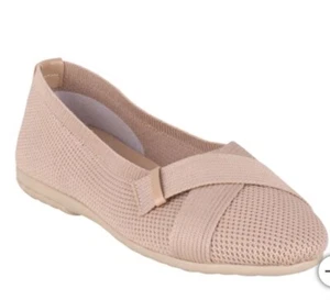 Gloria Vanderbilt “Debbie” Women’s Cris-Cross Design Ballet Flat (Natural) Sz 10 - Picture 1 of 4