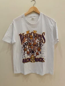 Vintage 80s Los Angeles Lakers 87 88 Back To Back Champs Shirt Salem Sportswear - Bild 1 von 5