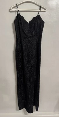 LA Glo Size 11/12 Vintage 90s Sexy Black Lace Cocktail Party Dress Whimsygoth - Image 1 of 4
