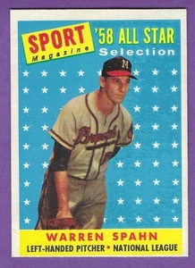 1958 Topps - #494 NL All-Star - LH Pitcher - Warren Spahn - ExMt+ - Bild 1 von 2