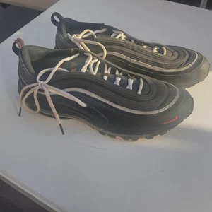 Nike Air Max 97 Uomo Usate Nero Sport Rosso DH1083- 001 Taglia 12 Autentiche - Foto 1 di 6