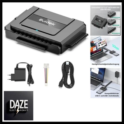 USB 3.0 zu SATA IDE Adapter, Externer IDE Festplatten Auslesen Adapter für un... - Bild 1 von 4