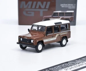 Land Rover Defender 110 1985 County Station Wagon Russet Brown - Mini GT 1:64 - Picture 1 of 6