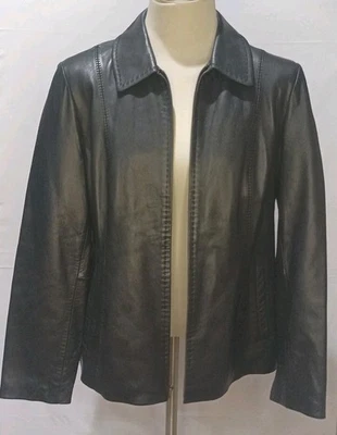 Chaqueta de Cuero Alfani Vintage Mujer’s Talla Grande 100% Cuero Genuino Foto 1 de 4