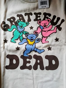 Grateful Dead Stars & Bears Lightweight Cropped Sweatshirt Girls 10-12 Large NWT - Picture 1 of 4