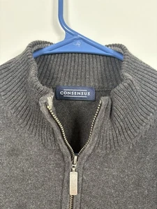 Consensus Men’s Gray 1/4 Zip Sweater Pullover XL - Picture 1 of 8