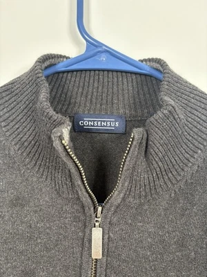 Consensus Men’s Gray 1/4 Zip Sweater Pullover XL - Image 1 of 4