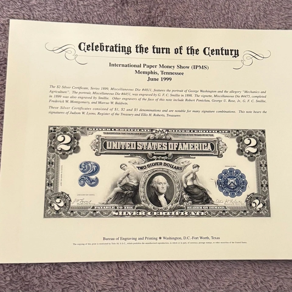Scott #NSC94 - International Paper Money Show (IPMS) 1999 Souvenir Card - Mint - Image 1 of 2