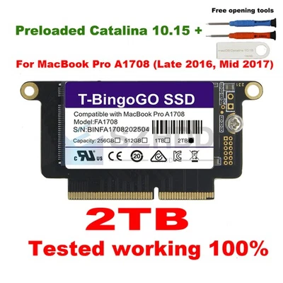 2TB PCI-E SSD For Macbook Pro A1708 no touchbar 2016 2017 MLL42LL/A MPXQ2LL/A - Image 1 of 4