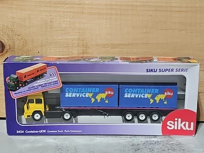 SIKU 3424 IVECO LKW Yellow  Truck & CONTAINER Trailer Twi Containers in Box - Image 1 of 4