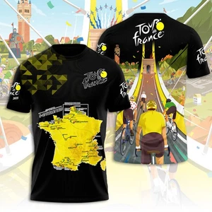Tour De France 2025 Black 3D T-Shirt Gift Ideas For Fans All Size - Picture 1 of 3