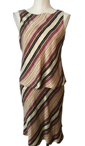 Valerie Stevens Women’s Vintage Silk 2Pc Tank Top Midi Slip Skirt Set size 4 - Picture 1 of 13