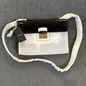 Furla Black And White Rubber Crossbody Bag - Picture 1 of 10