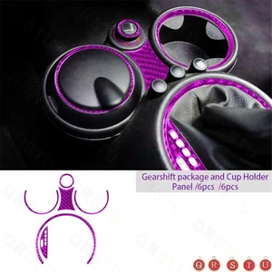 For MINI Cooper Purple 07-10 Carbon Fiber Gear Shift Console Control Trim Cover - Picture 1 of 7