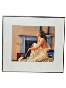 Jack Vettriano Art Print Framed Woman In Dress Nylon Fireplace Vintage 90S Rare - Picture 1 of 8