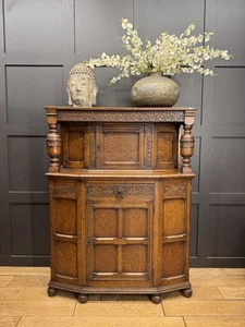 Antique Oak Court Cupboard / Oak Dresser / Cocktail Bar / Oak Cabinet - Picture 1 of 12