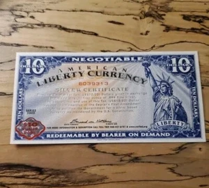One (1) Series 2000 NORFED $10 Silver Certificate Liberty Currency K346 - Picture 1 of 5