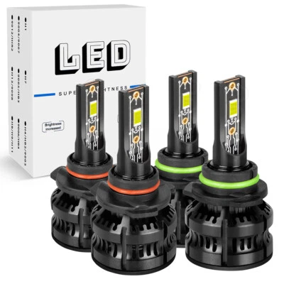 Combo de bombillas de faros LED 6500K alto bajo paquete de 4 para Mack Granite GU713 9005 9006 Foto 1 de 4