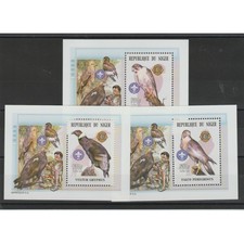 NIGER 2002 FAUNA UCCELLI - LIONS SCOUT ROTARY 3 BF MNH I MF73829