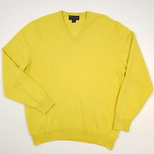Suéter Brooks Brothets 3 Capas Cachemira Jersey 2XL Para Hombres Amarillo Cuello en V Escocia - Imagen 1 de 16