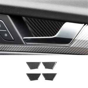 4Pcs For Audi Q5 2018-2021 Carbon Fiber Interior Door Handle Bowl Cover Trim - Picture 1 of 12