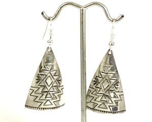 Sterling Silver Earrings Beautiful Navajo Delbert Shirley