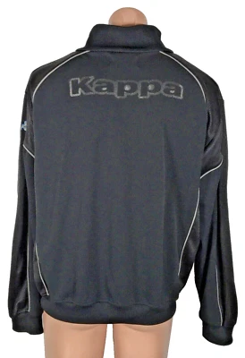 Винтажная 90-х годов y2k каппа 1/4 молнии с надписью печать большой черный трек куртка шумиха - Изображение 1 из 4